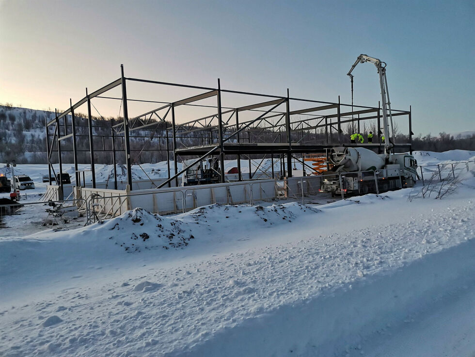 Arbeidet med nye Polmak tollstasjon er godt i gang.
 Foto: Olav E. Johansen