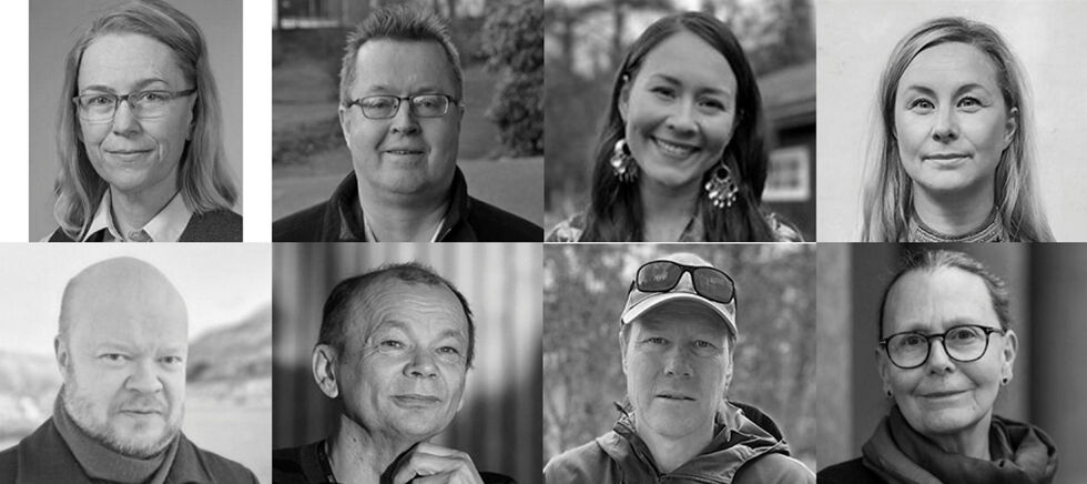 Åsa Össbo, Per Selle, Ellen-Sara Sparrok, Ragnhild Nilsson, Jukka Nyyssönen, Mikkel Nils Sara, Jan Erik Länta og Astri Andresen.
 Foto: Umeå Universitet, UiB, Sameråd