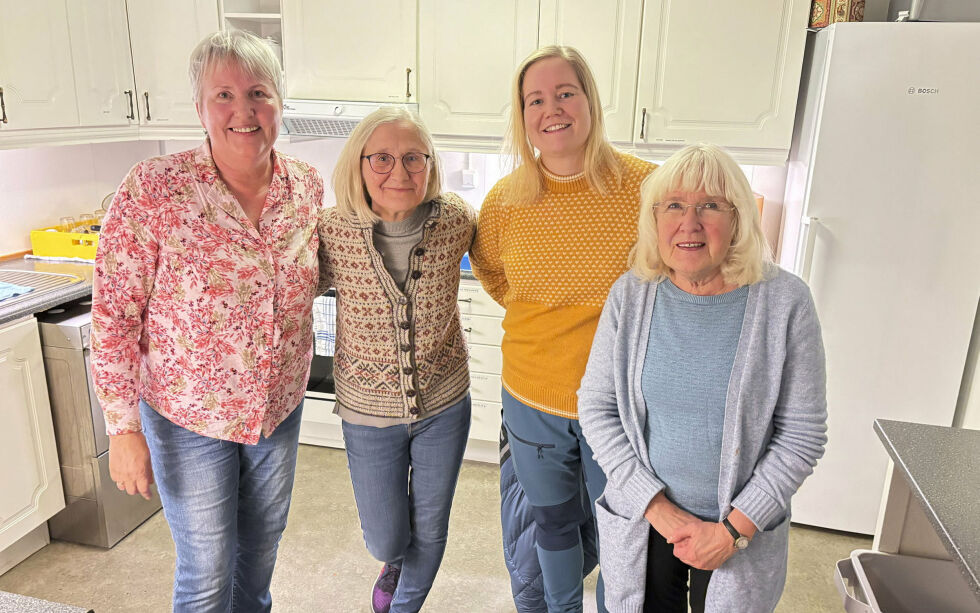 De har alle vært frivillige på språkkafé på menighetshuset. Fra venstre Heidi-Anita Riise Hansen, Vivi Skogvold Samuelsen, Astrid Gudim og Unni Pettersen. Nå ønsker man flere frivillige.
 Foto: Niels Westphal