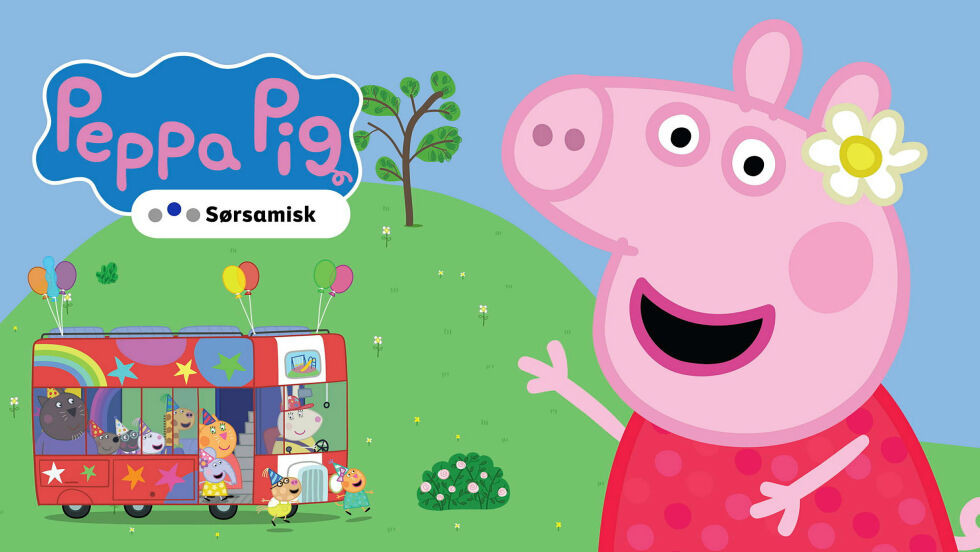 Peppa Gris er oversatt til nord-, sør- og lulesamisk.
 Foto: NRK TV