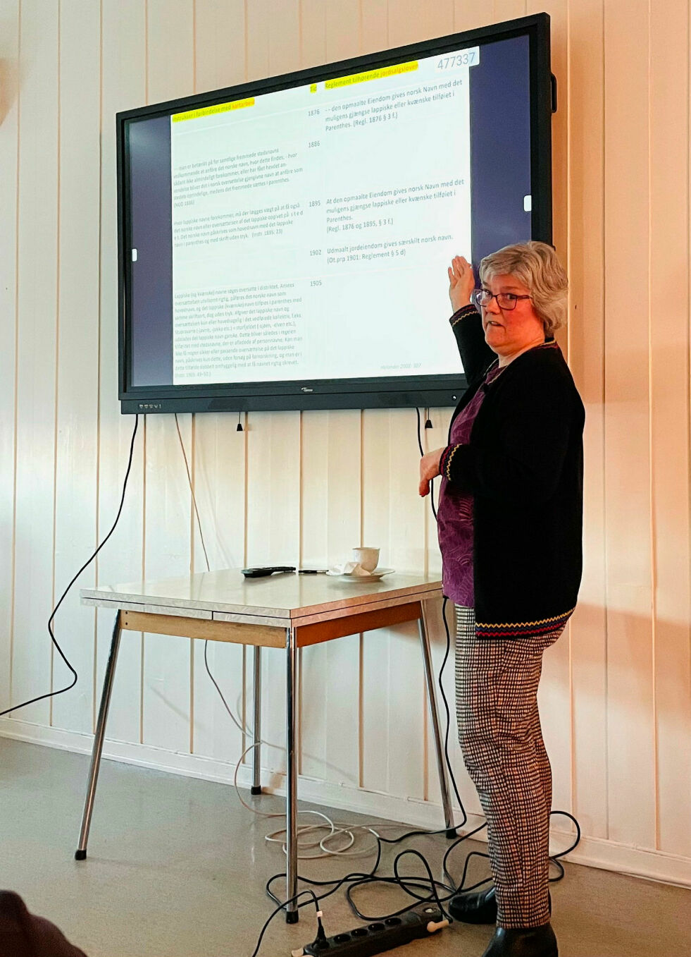 Kaisa Rautio Helander fra Rovaniemi kom til Norge i 1984 og har undervist på Sámi allaskuvla i Kautokeino i flere tiår. Hun har også skrevet boka «Namat dan nammii», som kom ut i 2009.
 Foto: Nina Gudrun Karisaari