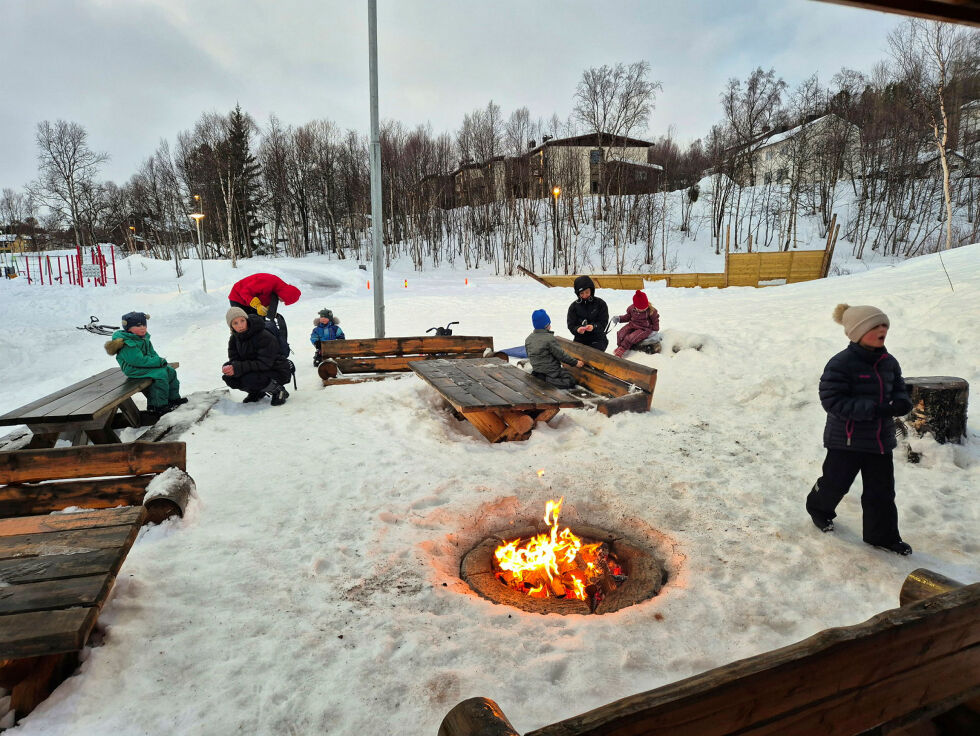 Bål ble tent i anledningen starten på friluftslivsåret.
 Foto: Privat