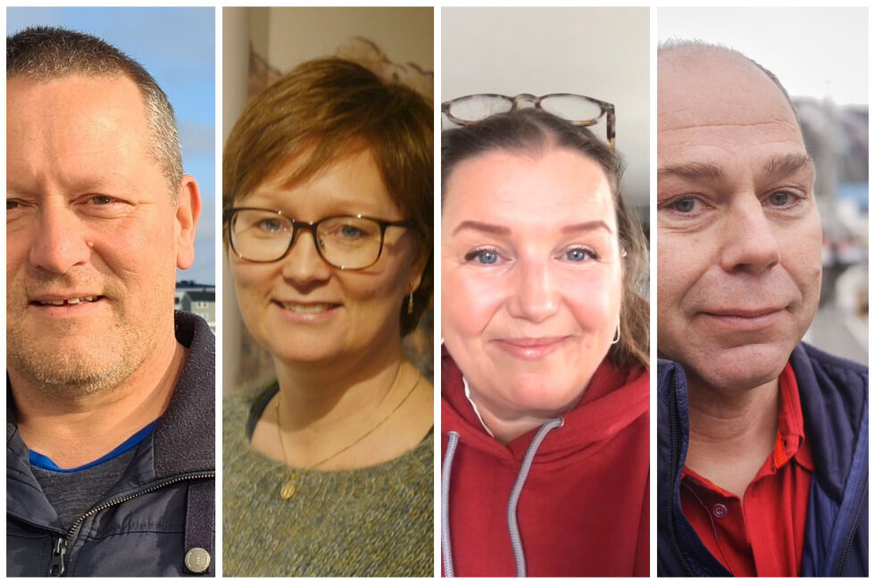 De mener at vedtaket i kommunestyret om å gi Scandic løyve til adkomstinnkreving på Nordkapp er ugyldig. Fra venstre Tor Mikkola (Sp), Heidi Holmgren (Sp), Janne Mathisen (SV) og Yngve Kristiansen (SV).
 Foto: Geir Johansen/Privat