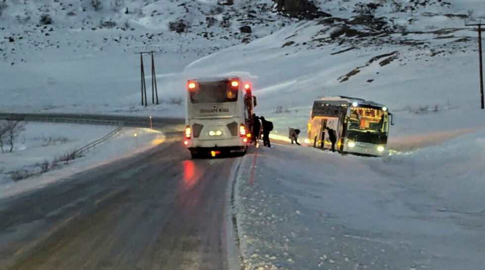 Ulykken skjedde på E6 ved Byluft i Nesseby.
 Foto: Privat