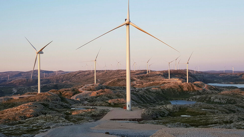 Vindindustrianlegget på Storheia, Fosen.
 Foto: Presse